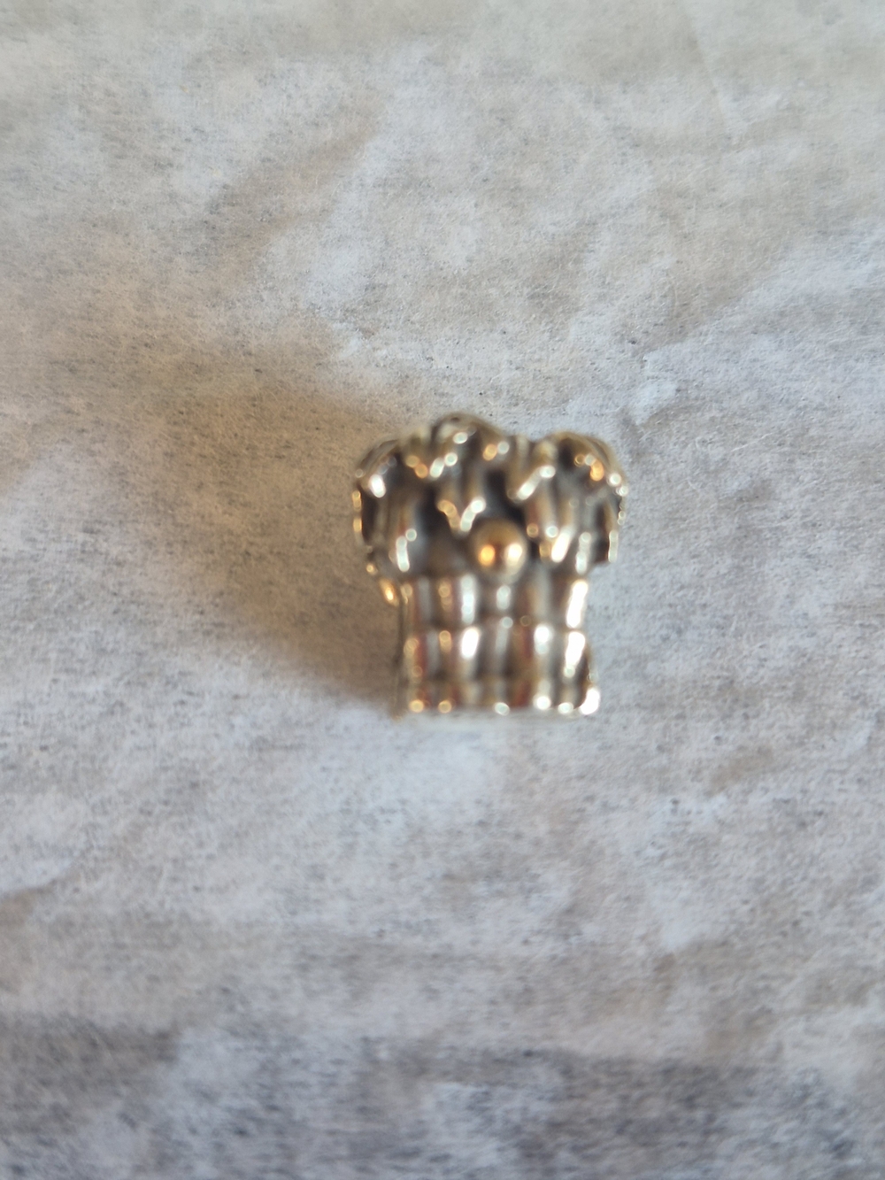 Silver Basket Charm Bead for Bracelets
